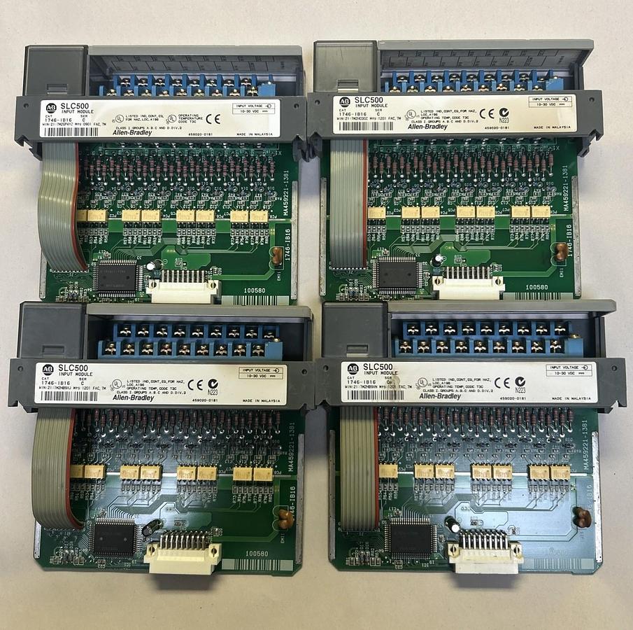 Used ALLEN BRADLEY,1746-IB16,SLC500 INPUT MODULE LOT OF 4
