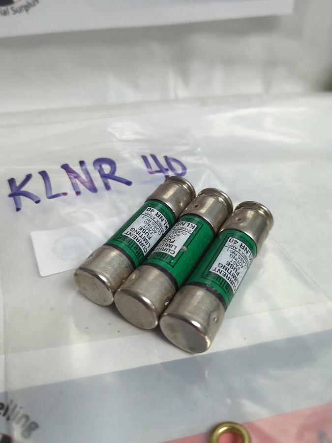 Used LITTELFUSE,KLNR-40,FAST-ACTING 40 AMP FUSE LOT OF 3 PRE-OWNED