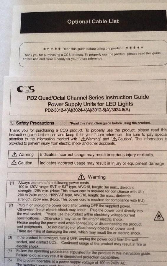 CCS,PD2-3012-4,Power Supply Unit for LED Lights