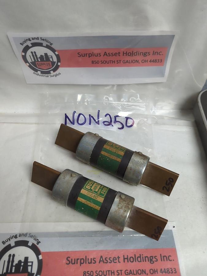 Used COOPER BUSSMANN,NON 250,ONE-TIME FUSE 250 AMP LOT OF 2 PRE-OWNED