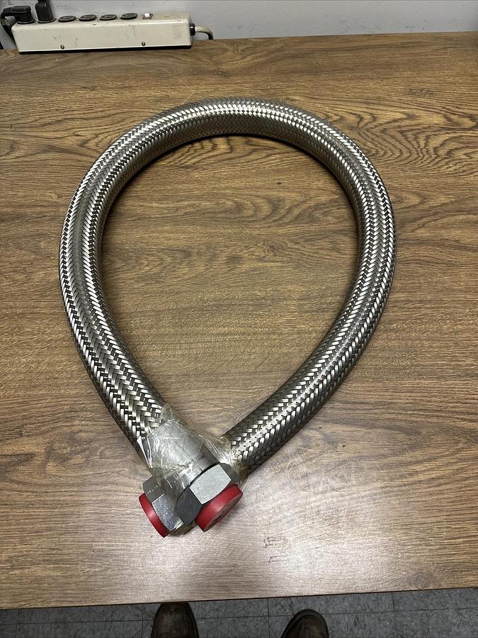 Braided Stainless Steel Hyd Hose 1 3/4" ID X 60" Long 2 Female Fittings