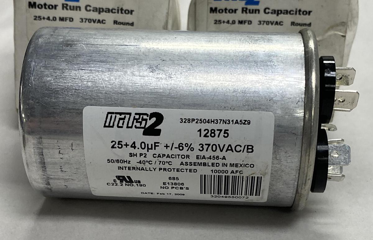 MARS2,12875,Motor Run Capacitor 370VAC Lot OF 2 NOS