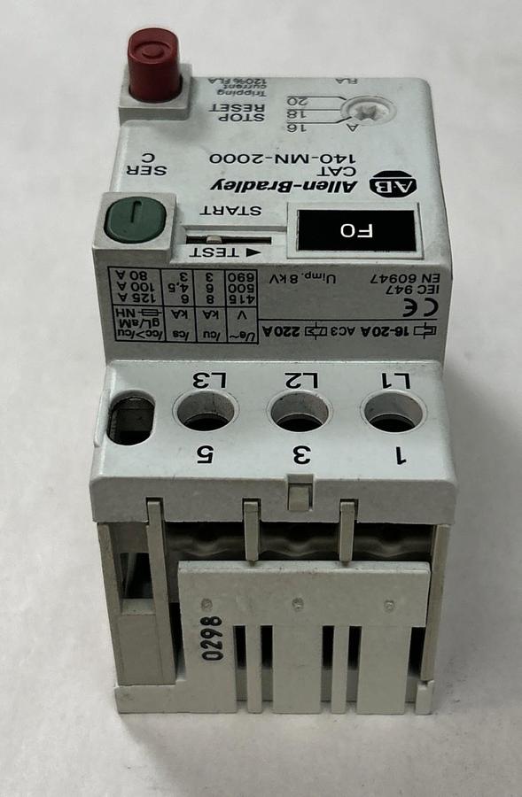 Used ALLEN BRADLEY,140-MN-2000,MANUAL MOTOR STARTER 16-20A