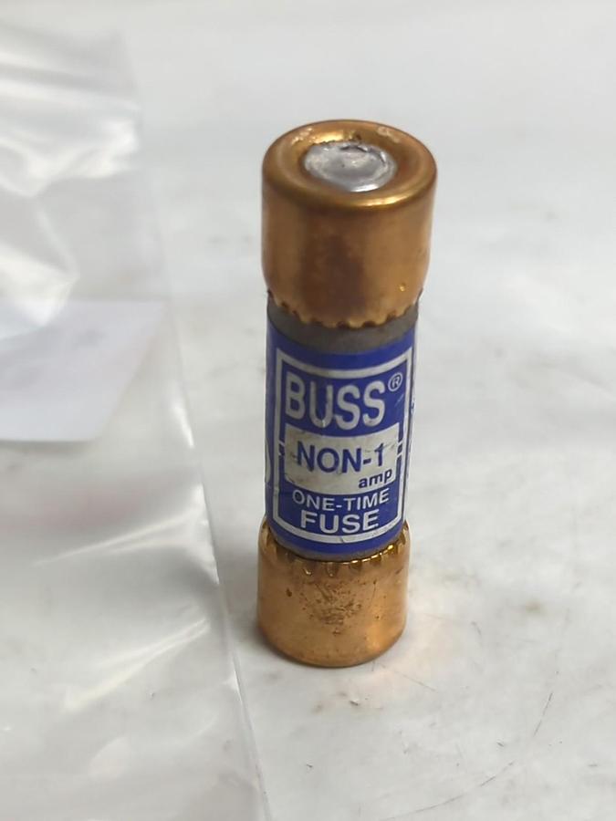 Used COOPER BUSSMANN,NON1,ONE-TIME 1 AMP FUSE LOT OF 2 PRE-OWNED
