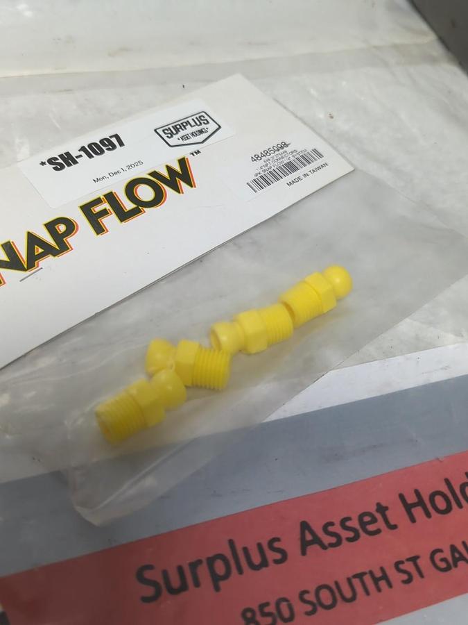 SNAP FLOW,48485098,1/4 INCH NPT CONNECTORS 4 PIECE PACK NOS