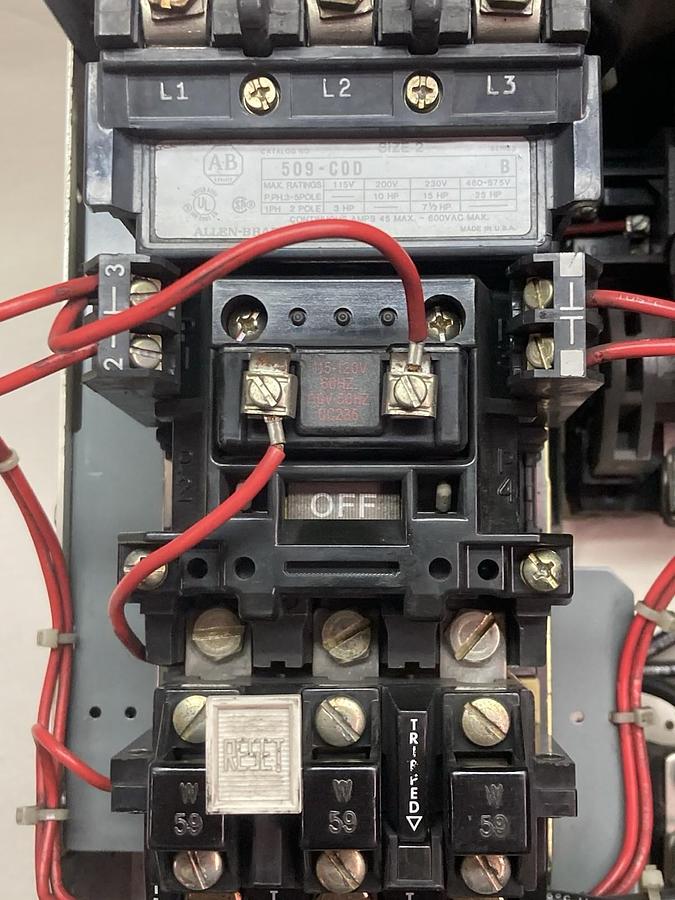 Used Allen-Bradley,2112B FVNR,12 Inch Size 1 FUSED MCC Bucket 480V 60Hz