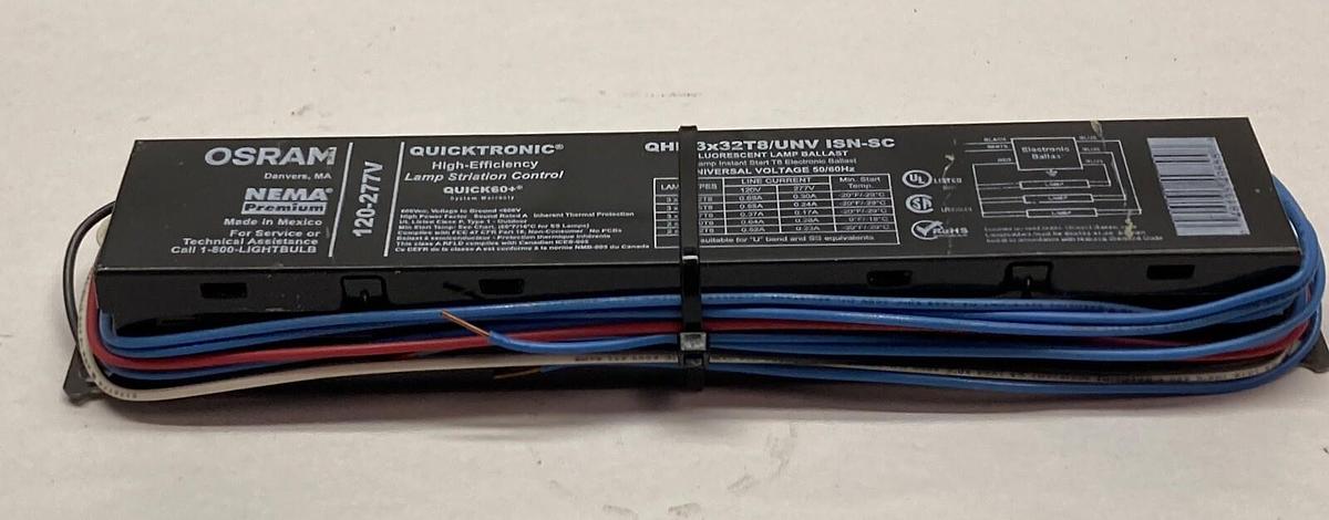 Osram,QHE 3x32T8/UNV ISN-SC,Fluorescent Lamp Ballast 120-277V 50/60 HZ