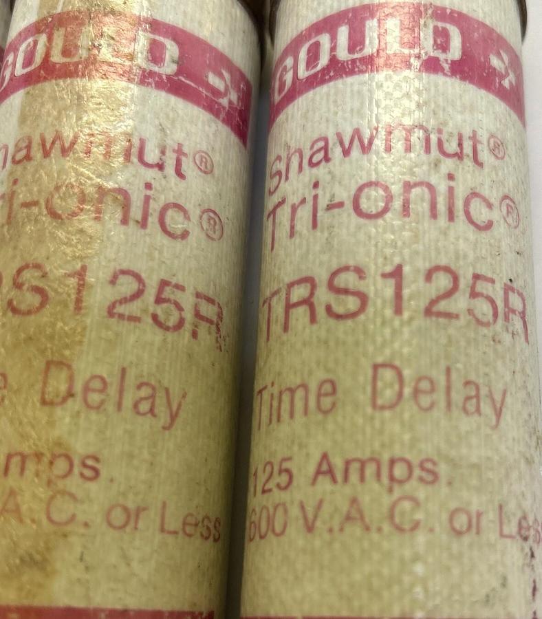 Used GOULD SHAWMUT,TRS125R,TIME DELAY FUSE 125A 600V LOT OF 3
