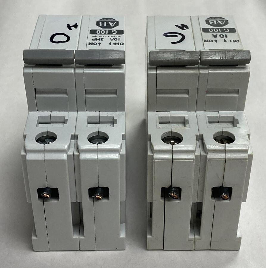 Used Allen Bradley,1492-CB,Two Pole Circuit Breaker 10 Amp Lot Of 2