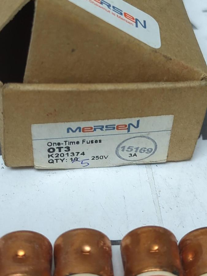 MERSEN,OT3,ONE TIME 3 AMP FUSES BOX OF 5 NOS