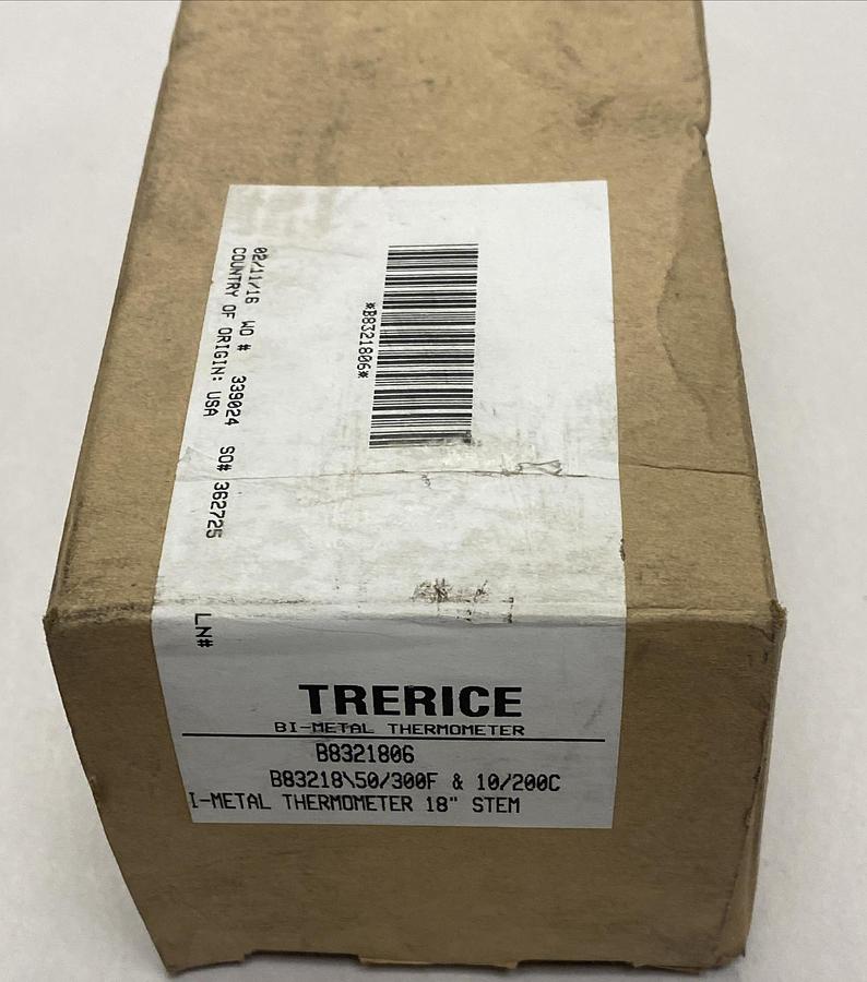 Trerice,B8321806,Bi-Metal Thermometer 18 INCH Stem NOS