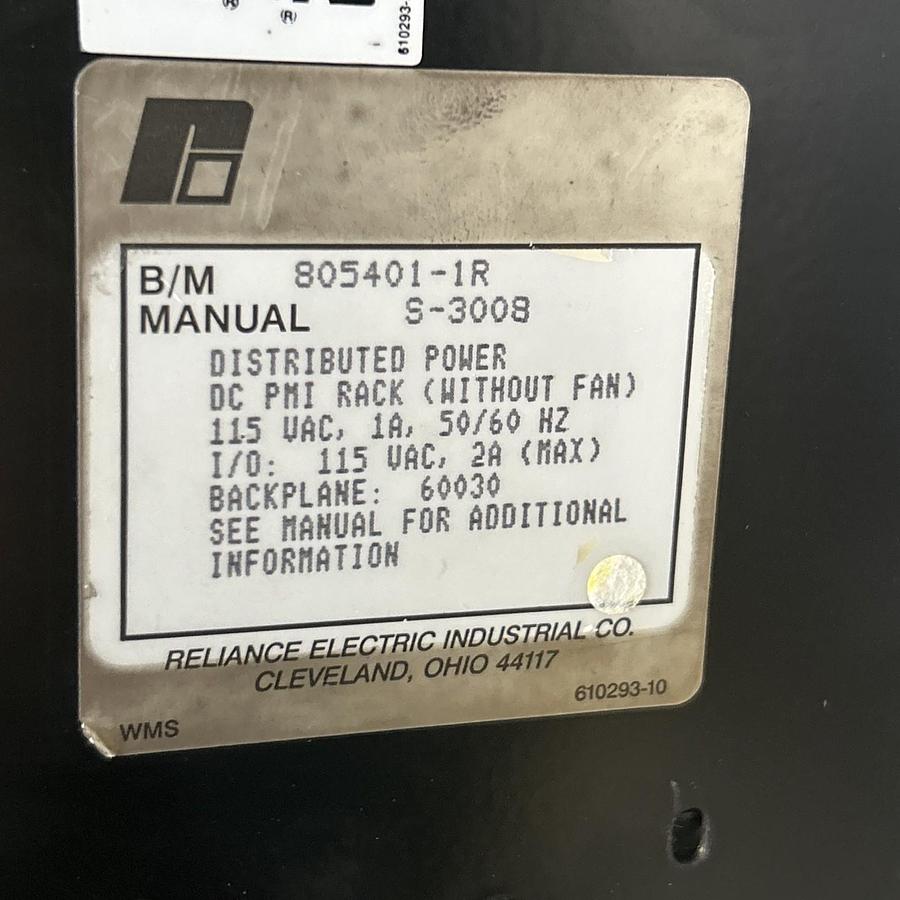 Used RELIANCE,805401-1R,DC PMI RACK
