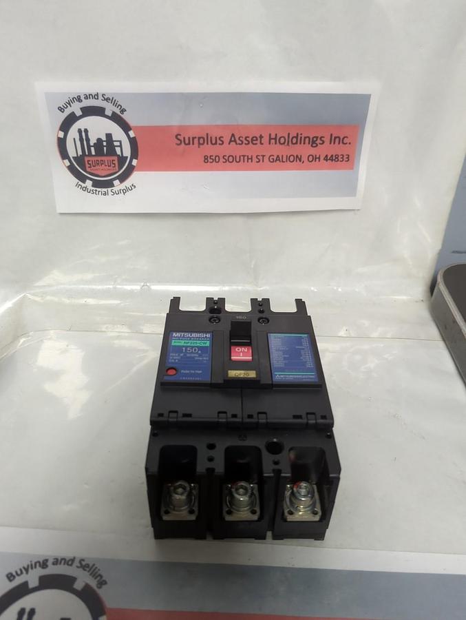 Used MITSUBISHI,NF225-CW,NO-FUSE CIRCUIT BREAKER 3-POLE 150 AMP PRE-OWNED
