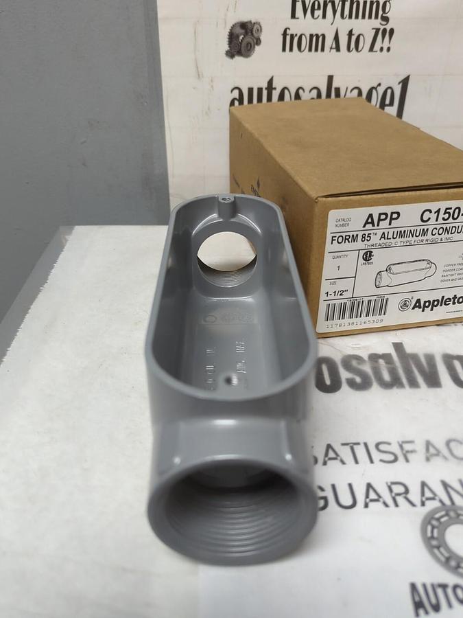 APPLETON,C150-A,1-1/2 INCH FORM 85 ALUMINUM CONDUIT BODY NEW