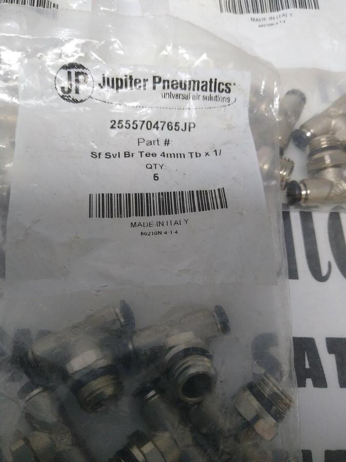 Used JUPITER PNEUMATICS,2555704765JP,4MM TUBEX1/4 IN UNI SWIVEL MALE BRANCH TEE P