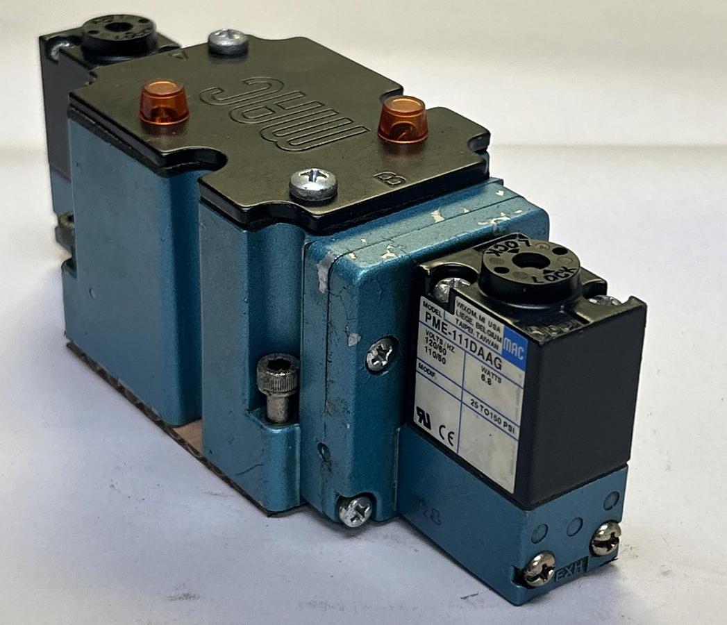 Used MAC VALVES,6343D-000-PM-111DA,PNEUMATIC SOLENOID VALVE