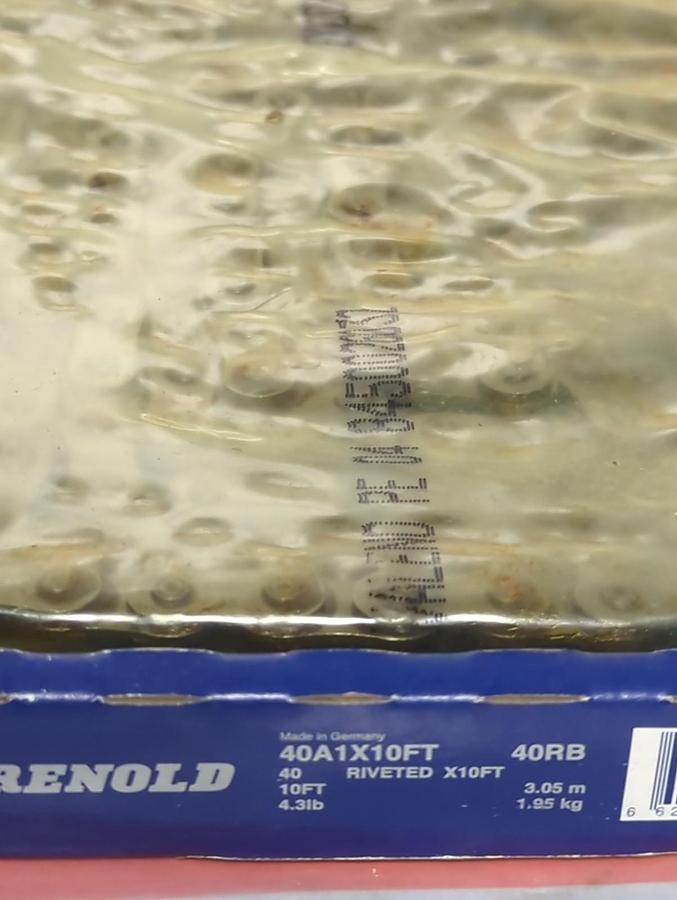 RENOLD,40A1X10FT,RIVETED ROLLER CHAIN 40X10FT NOS