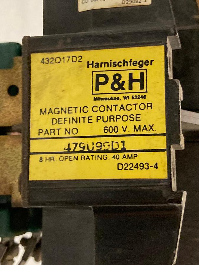 Used P&H,479U99D1,Magnetic Contactor