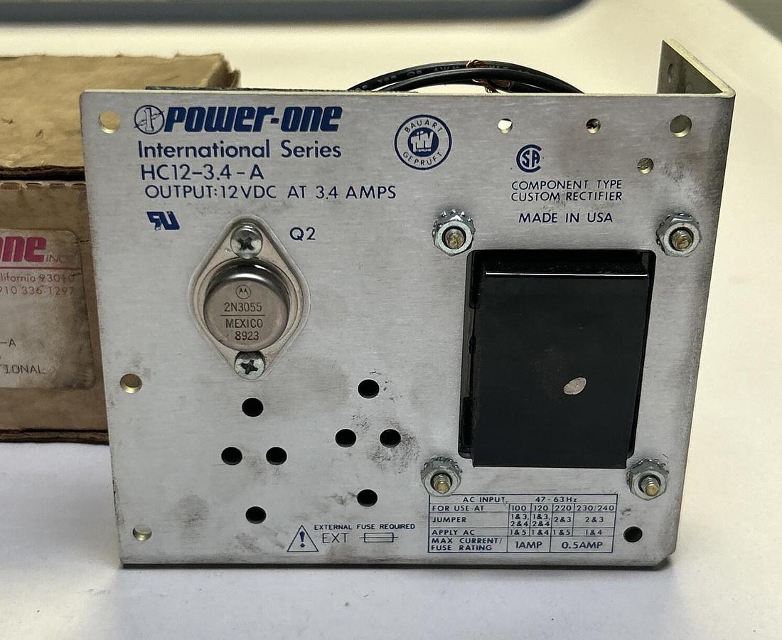 Used POWER-ONE,HC12-3.4-A,POWER SUPPLY 3.4AMP