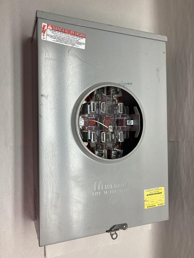 Used Milbank,9700L,Meter Base Type 3R,3PH Enclosure 4-Wire 600V 200A