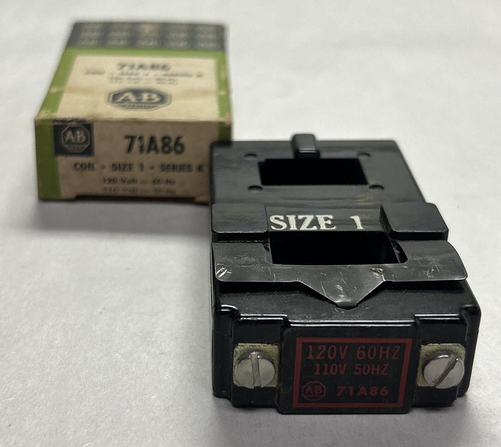 Used ALLEN BRADLEY,71A86,COIL SIZE 1 120V NEW