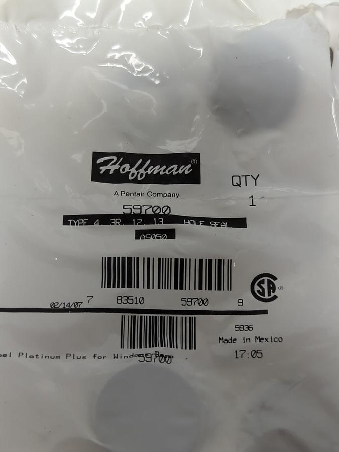 HOFFMAN,59700,TYPE 4 HOLE SEAL KIT LOT OF 7