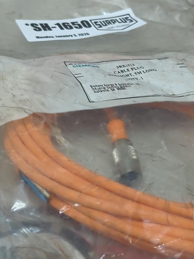 SIEMENS,3RX1513,CABLE PLUG STRAIGHT 5M LONG NOS