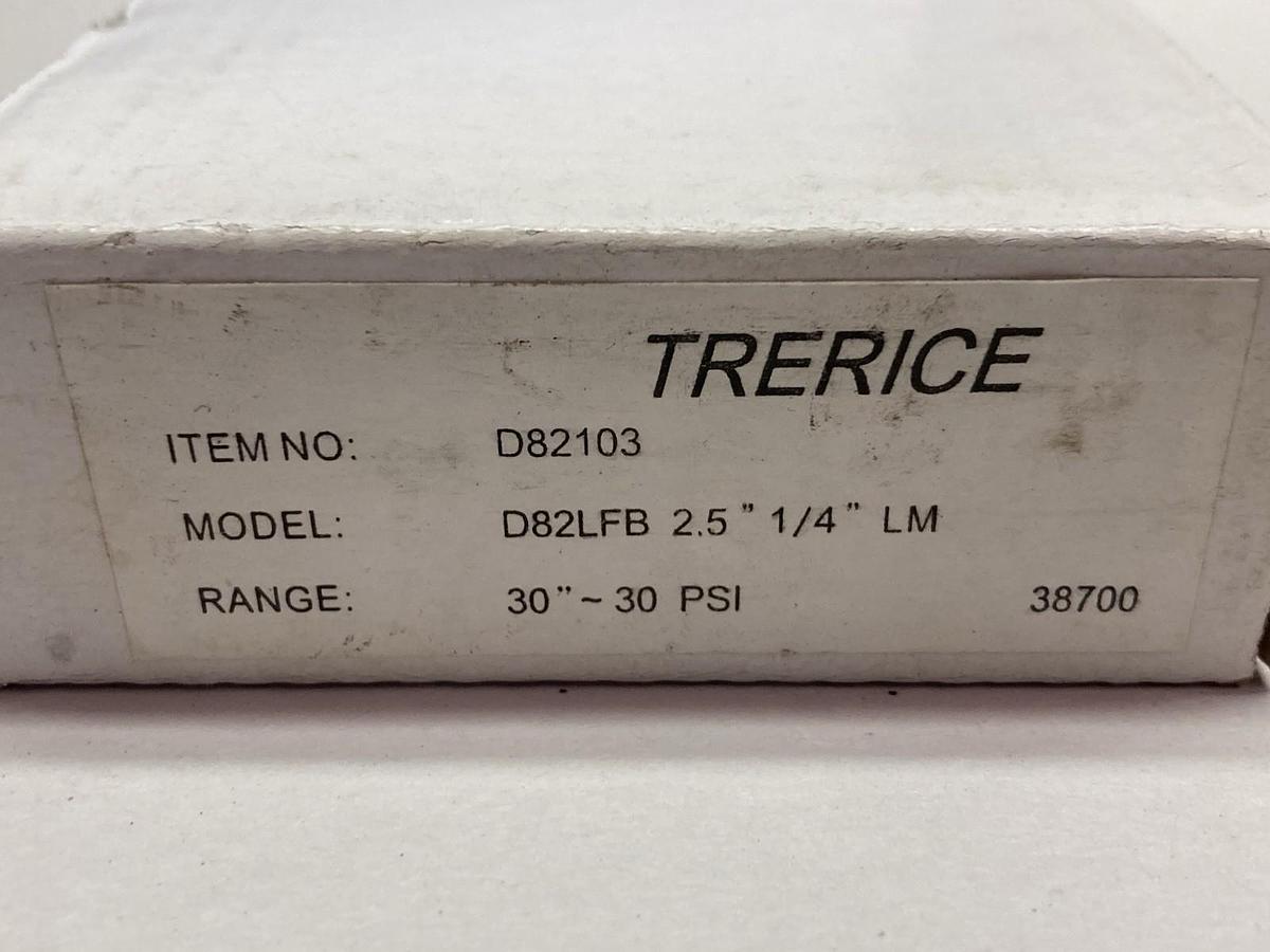 Trerice,Model D82103,Pressure Indicator Gauge 30"-30 PSI