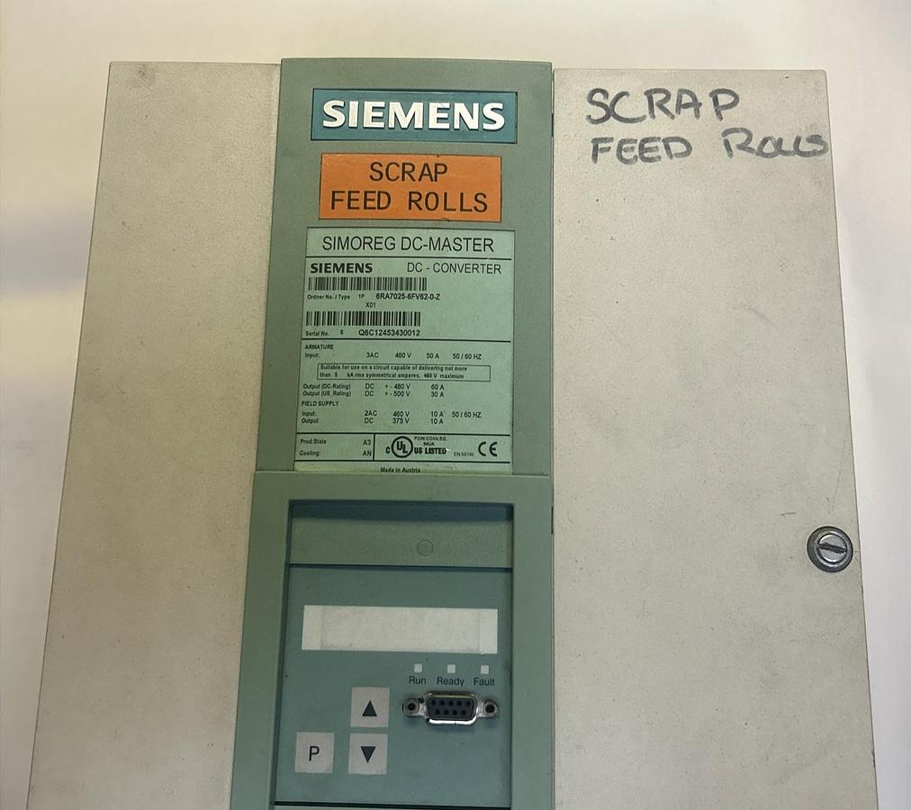 Used SIEMENS,6RA7025-6FV62-0-Z,SIMOREG DC-MASTER CONVERTER DRIVE