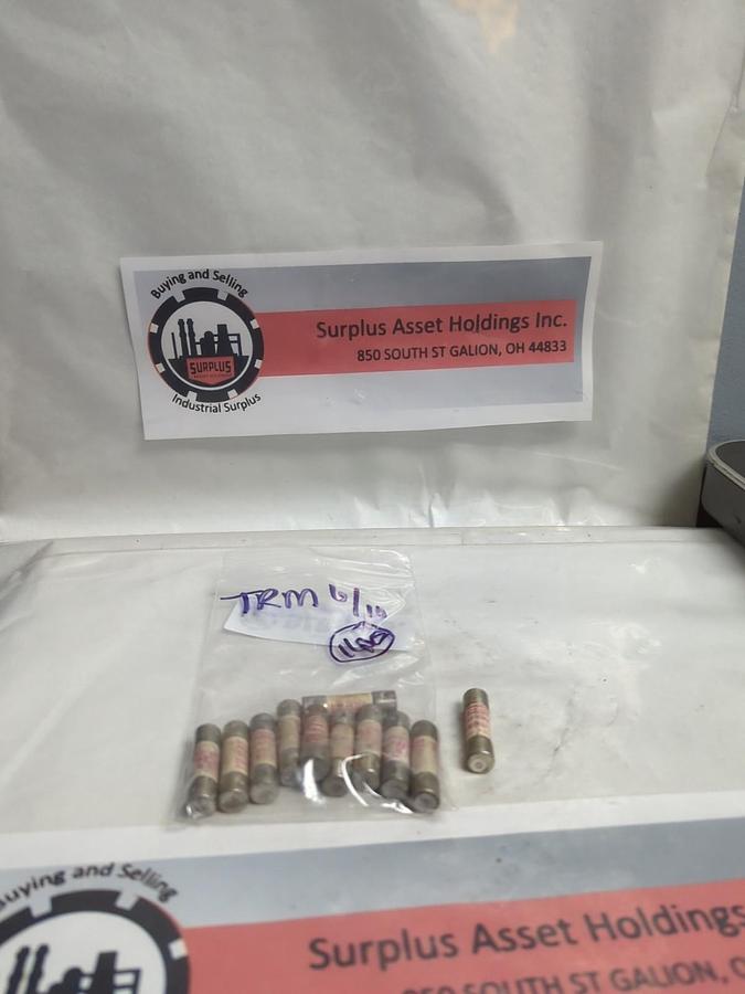 Used GOULD SHAWMUT,TRM 6/10,TRI-ONIC 6/10 AMP FUSE LOT OF 11 PRE-OWNED