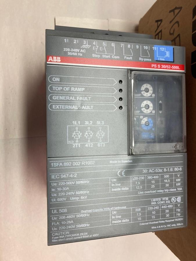 ABB,1SFA-892-002-R1002 PS-S-30/52-500L,Soft Starter