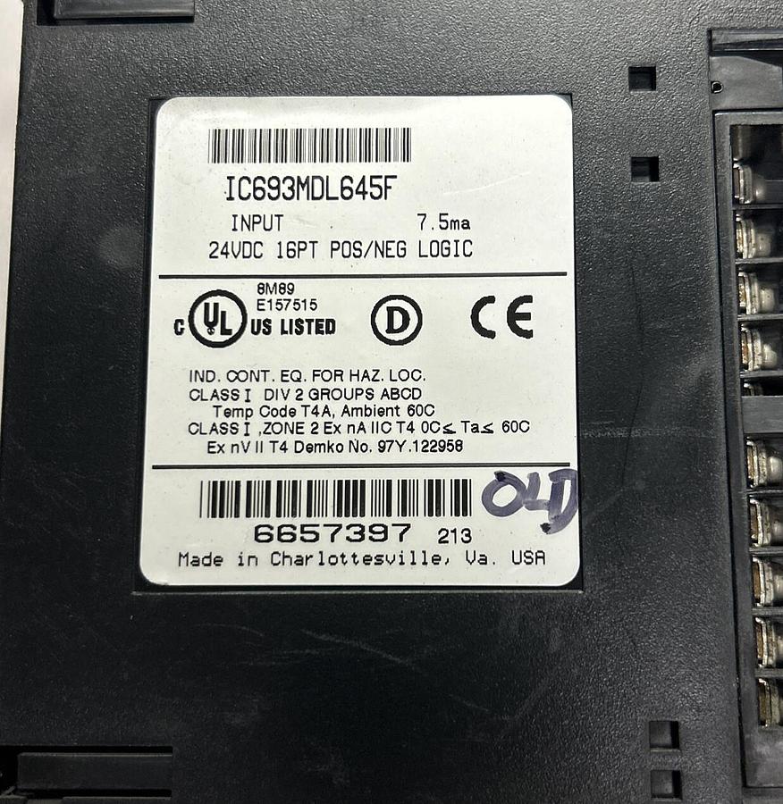 Used GE FANUC,IC693MDL645F,INPUT MODULE LOT OF 2