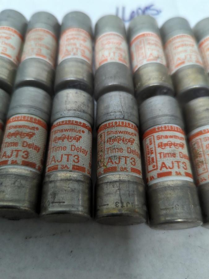 Used GOULD SHAWMUT,AJT3,AMP-TRAP 3 AMP FUSE LOT OF 16 PRE-OWNED