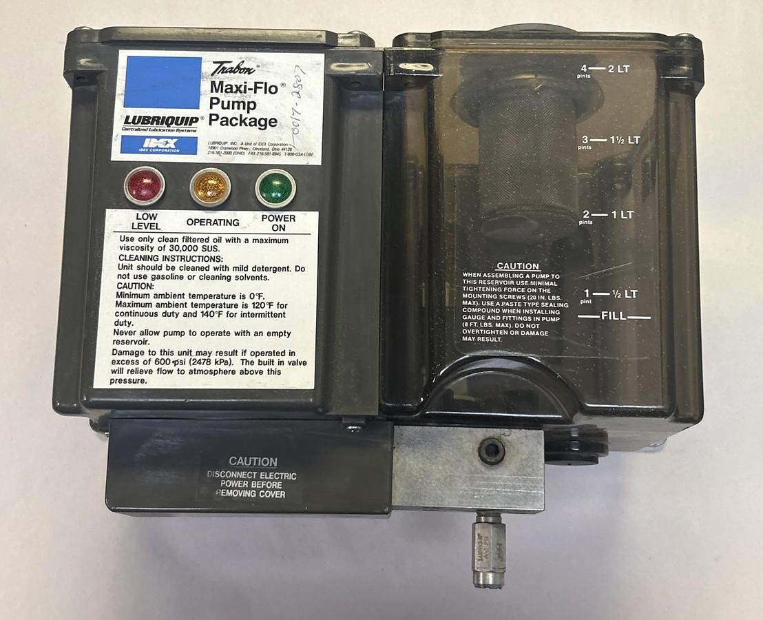 Used LUBRIQUIP,521-500-910,LUBRICATOR PUMP