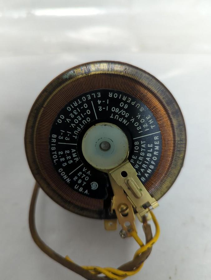 Used SUPERIOR ELECTRIC,TYPE 10B,POWERSTAT VARIABLE TRANSFORMER PRE-OWNED