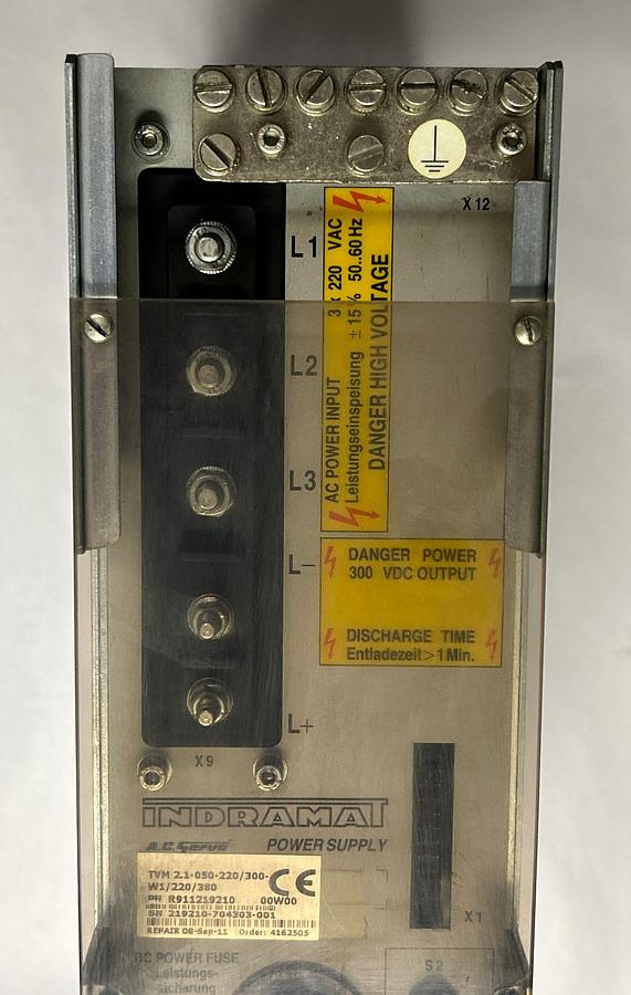 Used INDRAMAT,TVM 2.1-050-220/300-W1/220/380, POWER SUPPLY