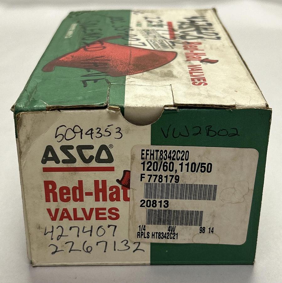 Used ASCO,EFHT8342C20,SOLENOID VALVE 1/4IN NEW