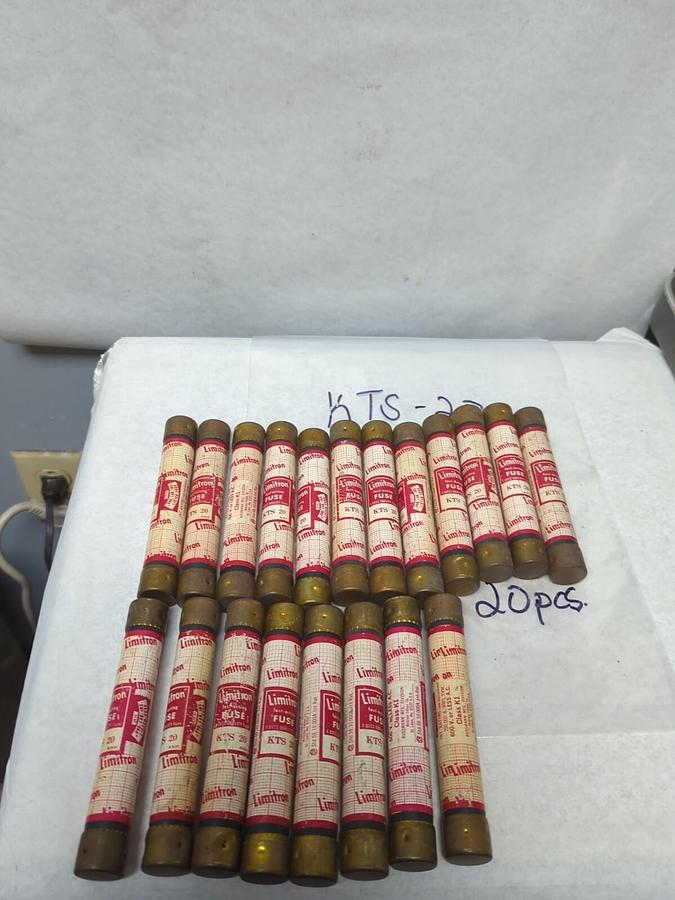 Used COOPER BUSSMANN,KTS-20,LIMITRON 20 AMP FUSE LOT OF 20 PRE-OWNED