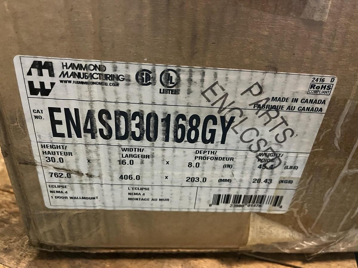 HAMMOND,EN4SD30168GY,GRAY STEEL ENCLOSURE 30"X16"X8"
