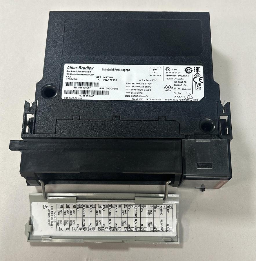 Used ALLEN BRADLEY,1756-IF8I,SER A CONTROLLOGIX 8 POINT ANALOG INPUT MODULE