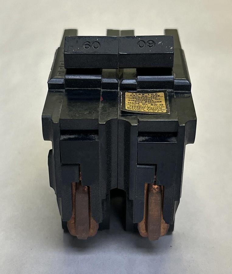 Used FEDERAL PACIFIC,2P60,CIRCUIT BREAKER 60A 120/240V 2P