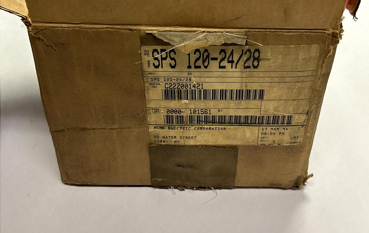 ACME ELECTRIC,SPS120-24/28,REGULATED POWER SUPPLY 6.0/5.0A 24/28VDC 115/230V NEW