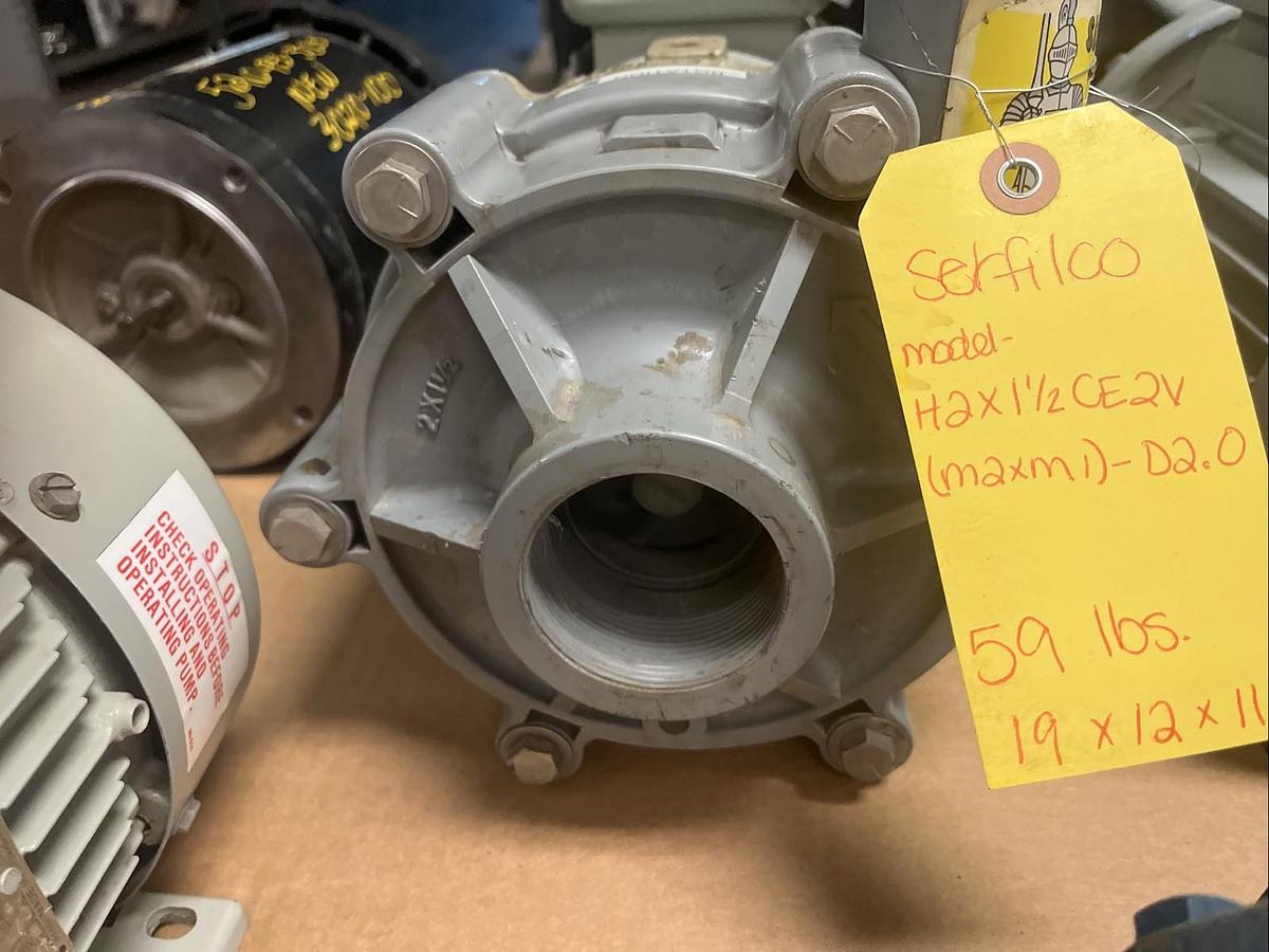Used SERFILCO,H2-X1-1/2CE2V(M2xM1)-D2.0,SERIES HE HORIZONTAL CHEMICAL PUMP 2HP 2X1.5