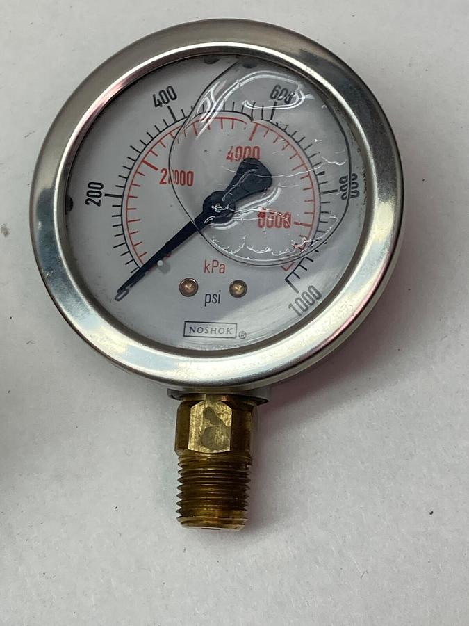 No Shok,25-901-1500-PSI/KPA,Pressure Gauge 1/4 NPT