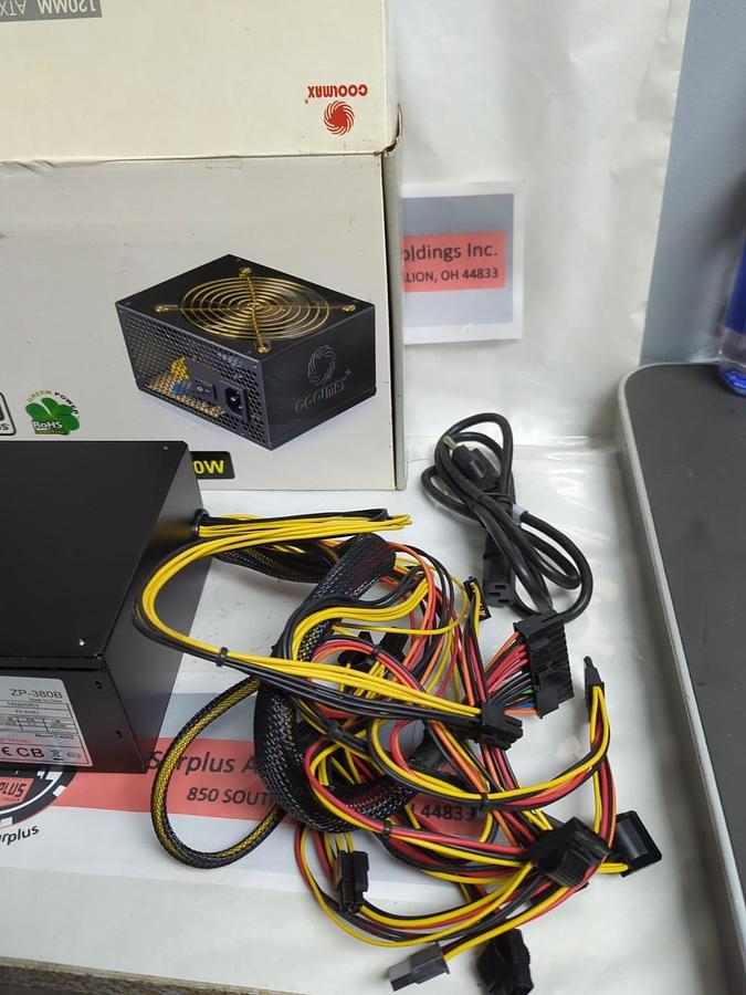 Used COOLMAX,120MM/ZP-380B,ZP-SERIES ATX POWER SUPPLY 380W PRE-OWNED