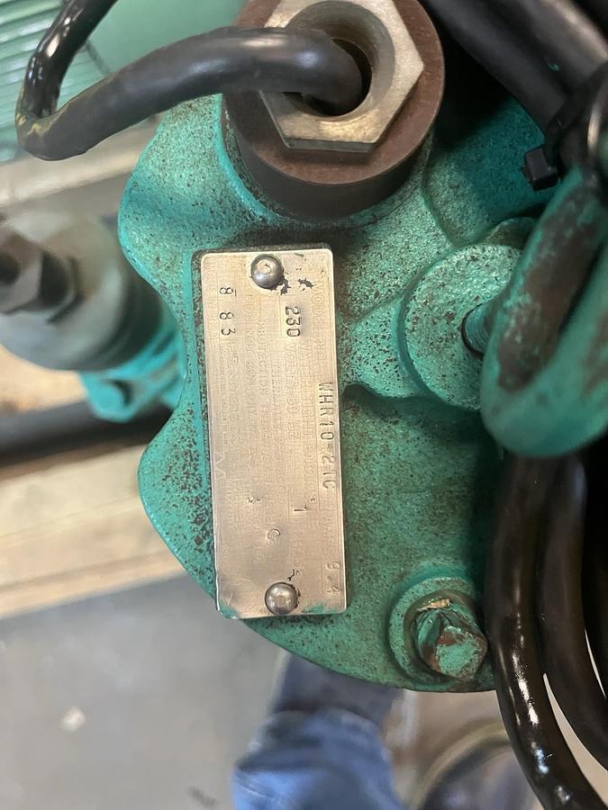Used FE MYERS,WHR10-21C,SEWAGE PUMP 1HP 1PH 230V 2"