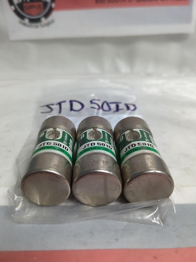 Used LITTELFUSE,JTD 50ID,INDICATOR 50 AMP FUSE LOT OF 3 PRE-OWNED