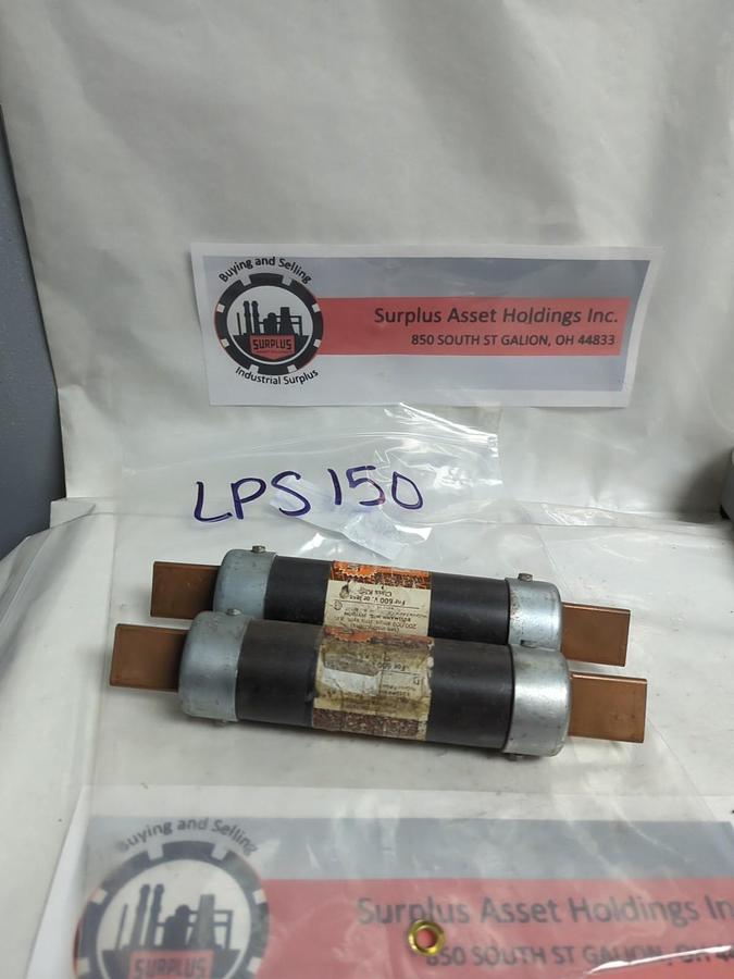 Used COOPER BUSSMANN,LPS-150,LOW-PEAK FUSE 150 AMP LOT OF 2 PRE-OWNED