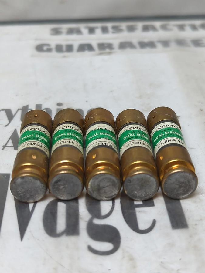 CEFCO,CRN-R-25,DUAL ELEMENT FUSES LOT OF 5 NOS