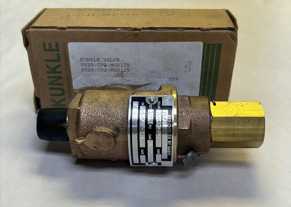 KUNKLE,20-C02-MG,RELIEF VALVE 1/2INCH NOS